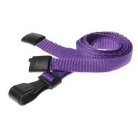 Customcard Neck Lanyard for ID Badge Holders with Safety Breakaway Clip - Purple (Pack of 25)