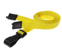 Customcard Neck Lanyard for ID Badge Holders with Safety Breakaway Clip - Yellow (Pack of 25)