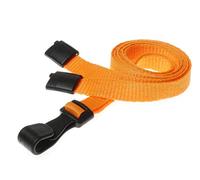 Customcard Neck Lanyard for ID Badge with Safety Breakaway Clip - Orange (Pack of 10)