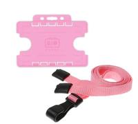 Customcard Safety Breakaway Lanyard with Open face ID Card Holder - Pink