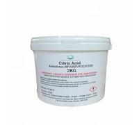 Customchem Citric Acid (2Kg Bucket) Food Grade, Best for Bath Bombs, Food Flavouring and Preserving, Cleaning & Descaling, 100% Pure, For Organic Production, GMO Free
