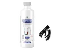 Customchem Instant Drain Unblocker/Drain Cleaner Professional Rapid Action Formula, 260g, Dissolves Grease, Hair, Food Residue, Fat, Multi-Surface Use, Made in UK SAFETY GLOVES INCLUDED