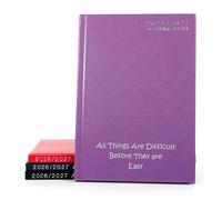 CustomDesign.Shop Personalised Academic Hardcover Diary 2026-2027 | Custom Printed Teacher Planner - A5 size, Week-to-View, Purple color