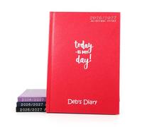 CustomDesign.Shop Personalised Academic Hardcover Diary 2026-2027 | Custom Printed Teacher Planner - A5 size, Week-to-View, Red color