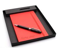 CustomDesign.Shop Personalised Custom Softcover A5 Notebook + Black Pen Set In Gift Box | Design A Truly Unique Present | Laser Engraved (Black)