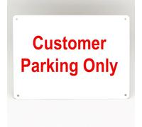 Customer Parking Only Metal Sign Visitor White Simple Keep Clear Drive No 8X12 Inches