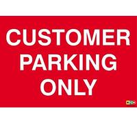 Customer Parking only Sign 1mm Rigid PVC self Adhesive Backing 300 x 200mm