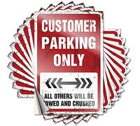 Customer Parking Only Tattoo Fall Self Adhesive | Half Door Vinyl Sticker Pack for Winter(12X18CM)