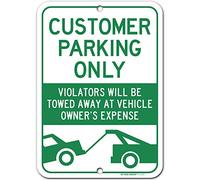 Customer Parking Only Violators Will Be Towed Away At Vehicle Owner's Expense Sign, 10" x 14" 0.40 Aluminum, Fade Resistance, Indoor/Outdoor Use, USA MADE By My Sign Center