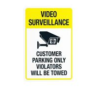 Customer Parking Only Violators Will Be Towed Metal Warning Sign with Easy Install for Indoor Outdoor Security, Business Office Home Garden Street Decor 20 x 30 cm