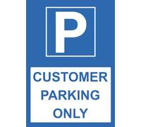 Customer Parking Only Warning Sign Self Adhesive Gloss Decal Sticker A4 297mm x 210mm