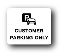 Customer Parking Sign - 11.5x9.5cm Brushed Aluminium