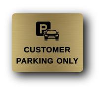 Customer Parking Sign - 11.5x9.5cm Brushed Aluminium