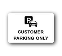 Customer Parking Sign - 14.0x9.0cm Brushed Aluminium