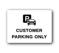 Customer Parking Sign - 19.4x14.3cm Brushed Aluminium