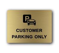 Customer Parking Sign - 19.4x14.3cm Brushed Aluminium