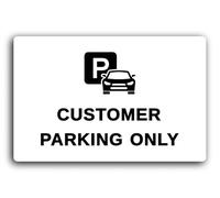 Customer Parking Sign - 29.0x19.0cm Brushed Aluminium