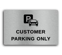 Customer Parking Sign - 29.0x19.0cm Brushed Aluminium