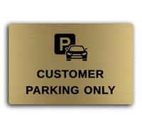 Customer Parking Sign - 29.0x19.0cm Brushed Aluminium