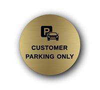 Customer Parking Sign - 9.5x9.5cm Brushed Aluminium