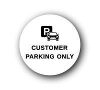 Customer Parking Sign - 9.5x9.5cm Brushed Aluminium