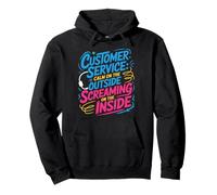 Customer Service Calm on the Outside, Call Center Agent CSR Pullover Hoodie