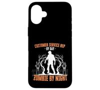 Customer Service Rep by Day Zombie by Night Funny Halloween Case for iPhone 16 Plus