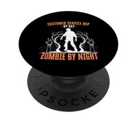 Customer Service Rep by Day Zombie by Night Funny Halloween PopSockets Adhesive PopGrip