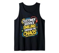 Customer Service Smiling Through the Chaos, Call Center CSR Tank Top