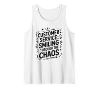 Customer Service Smiling Through The Chaos, CSR Call Center Tank Top