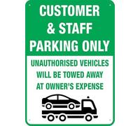 Customer Staff Parking Only Warning Metal Sign Aluminum Signs for Outdoors Use Yard Farm Fence Home Wall Decor 8x12 inch