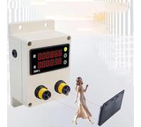 Customer Traffic Counter with 2 Sensors & Reflector, In/Out Direction Recognition, Accurate Store Flow Measurement (0-99999), Ideal for Retail, Supermarkets & Museums