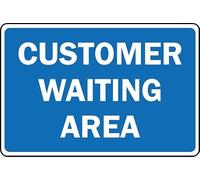 Customer Waiting Area Safety Sign - 1mm Plastic Sign (100mm x 150mm)