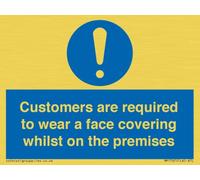Customers are required to wear a face covering whilst on the premises Sign - 100x75mm - A7L