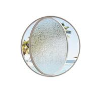 Customisable 360° Rotating Wrought Iron Circular Glass Moonlight Window -showcasing Refined Elegance Within The Interior(White,60cm)