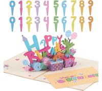 Customisable 3D Pop-Up Birthday Card - Personalised with Any Age Numbers - Keepsake Gift for Kids, Adults, Friends & Family