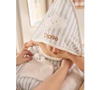 Customisable bath cape + wash mitt IN THE CLOUDS striped blue