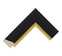 Customisable Bezel for the Samsung Frame TV 2021 to 2025 (Angled Black & Gold, 32 inch)