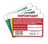 Customisable EICR Periodic Inspection Labels - BS7671 Compliant Electrical Safety Stickers - Personalised with Your Logo & Details - Self-Adhesive Vinyl (Supplied on Rolls) (1000)
