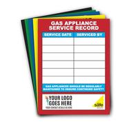 Customisable Gas Service Record Label - Personalised with Your Logo & Details - Self-Adhesive Vinyl (Supplied on Rolls) (250)