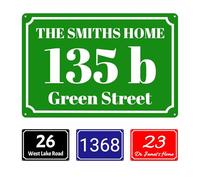 Customisable House Address Number Plaque, Aluminium, Multiple Colours Available