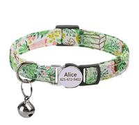 Customisable Nylon Cat Dog Collar With Printed Design Bell Personalised Adjustable Collar For Chihuahuas Pugs Schnauzers,E,20-30 Cm