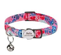 Customisable Nylon Cat Dog Collar With Printed Design Bell Personalised Adjustable Collar For Chihuahuas Pugs Schnauzers,B,20-30 Cm