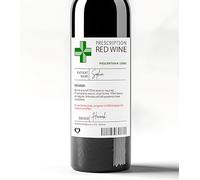 Customisable Prescription Red Wine Bottle Label Funny Sticker for Parties Gift - Personalised Names Joke Printed Secret Santa Humour Tag for Her Him