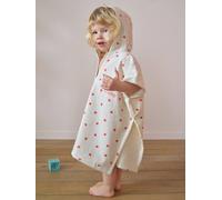 Customisable recycled cotton baby poncho MY HEART printed pink