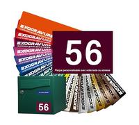Customisable Street Number Plate for Mailbox - 10 x 7 cm - Number on Engraved Label - Strong Adhesive PVC - Burgundy