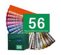 Customisable Street Number Plate for Mailbox - 10 x 7 cm - Number on Engraved Label - Strong Adhesive PVC - Green