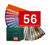 Customisable Street Number Plate for Mailbox - 10 x 7 cm - Number on Engraved Label - Strong Adhesive PVC - Red