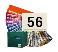 Customisable Street Number Plate for Mailbox 7 x 5 cm - Number on Engraved Label - Strong Adhesive PVC - Beige