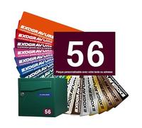 Customisable Street Number Plate for Mailbox 7 x 5 cm - Number on Engraved Label - Strong Adhesive PVC - Burgundy